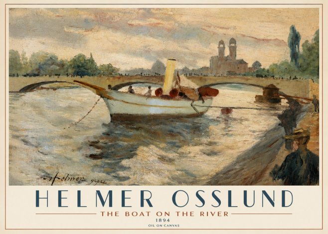 Helmer Osslund The Boat on the River No4 - Poszter