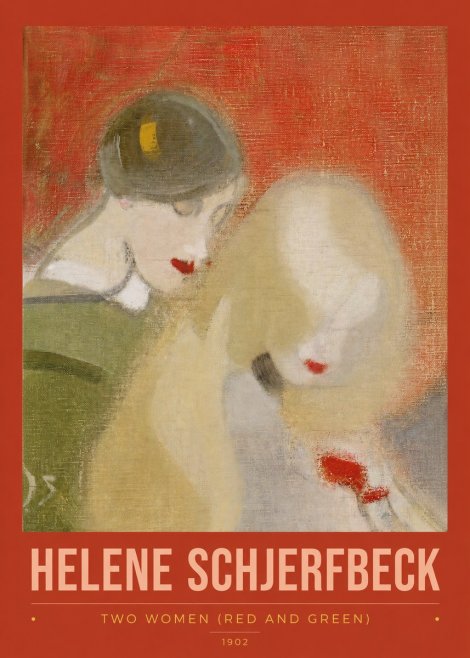 Helene Schjerfbeck Two Women (Red and Green) No2 - Poszter