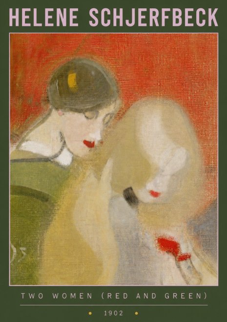 Helene Schjerfbeck Two Women (Red and Green) No3 - Poszter