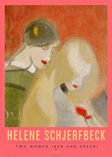 Helene Schjerfbeck Two Women (Red and Green) No6 - Poszter