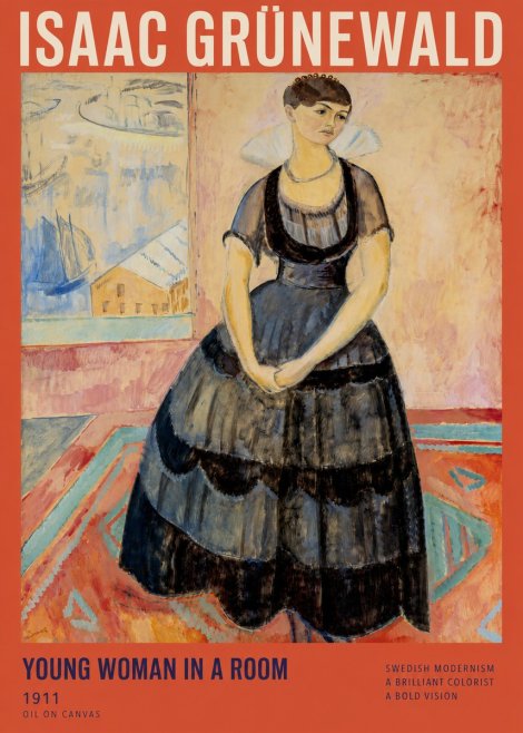 Isaac Grünewald Young Woman in a Room No2 - Poszter