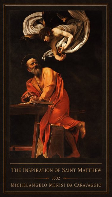 Michelangelo Merisi da Caravaggio The Inspiration of Saint Matthew II No1 - Poszter