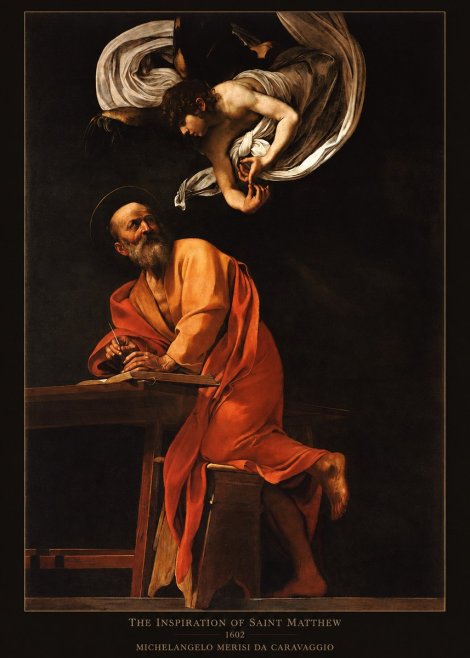 Michelangelo Merisi da Caravaggio The Inspiration of Saint Matthew II No6 - Poszter