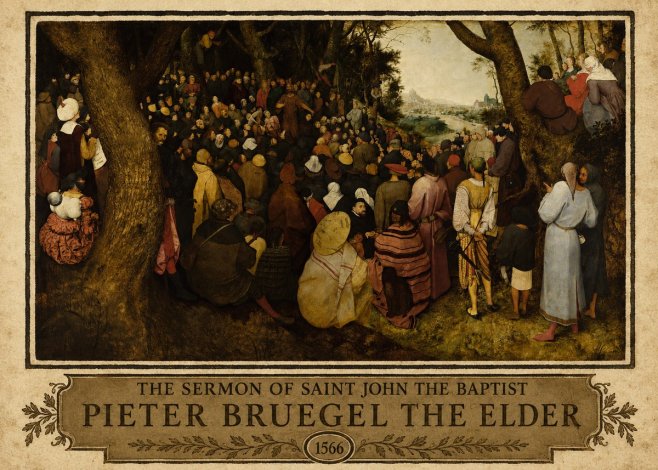 Pieter Bruegel The Sermon of Saint John the Baptist II No2 - Poszter