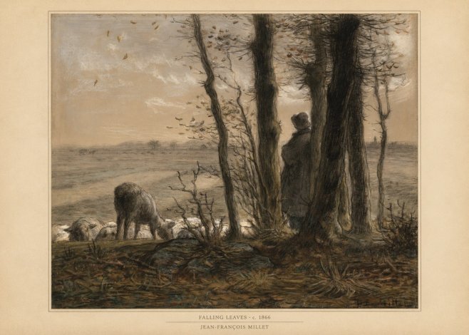 Jean-François Millet Falling Leaves No6 - Poszter