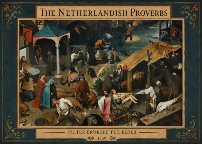 Pieter Bruegel The Netherlandish Proverbs III No3 - Poszter