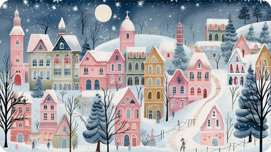 Charming Snowy Hamlet