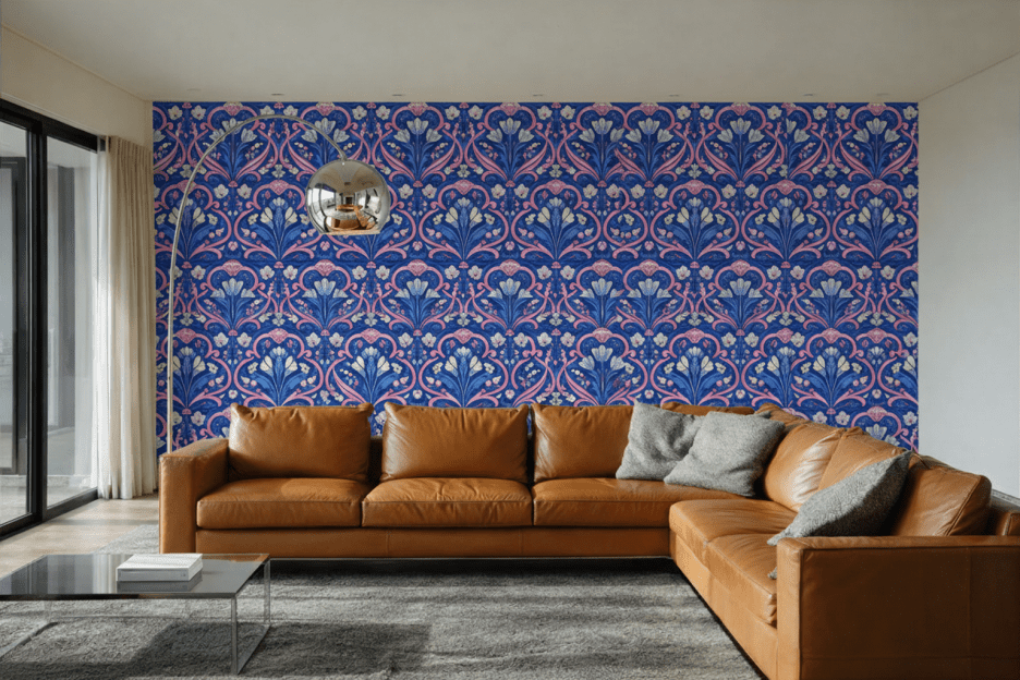 Coral Blossom Tapestry