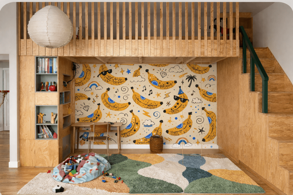 Whimsical Banana Mural