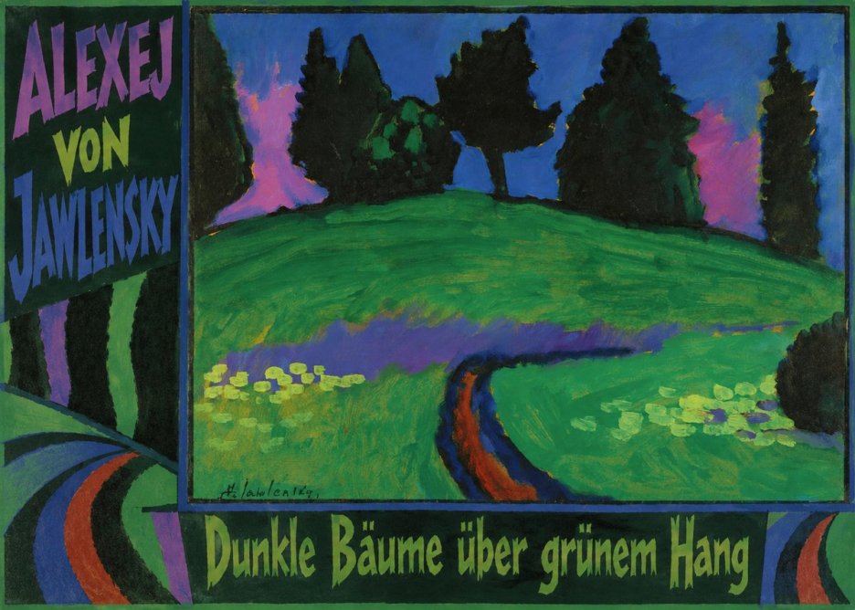Alexej von Jawlensky Dunkle Bäume Über Grünem Hang No3 - Poszter