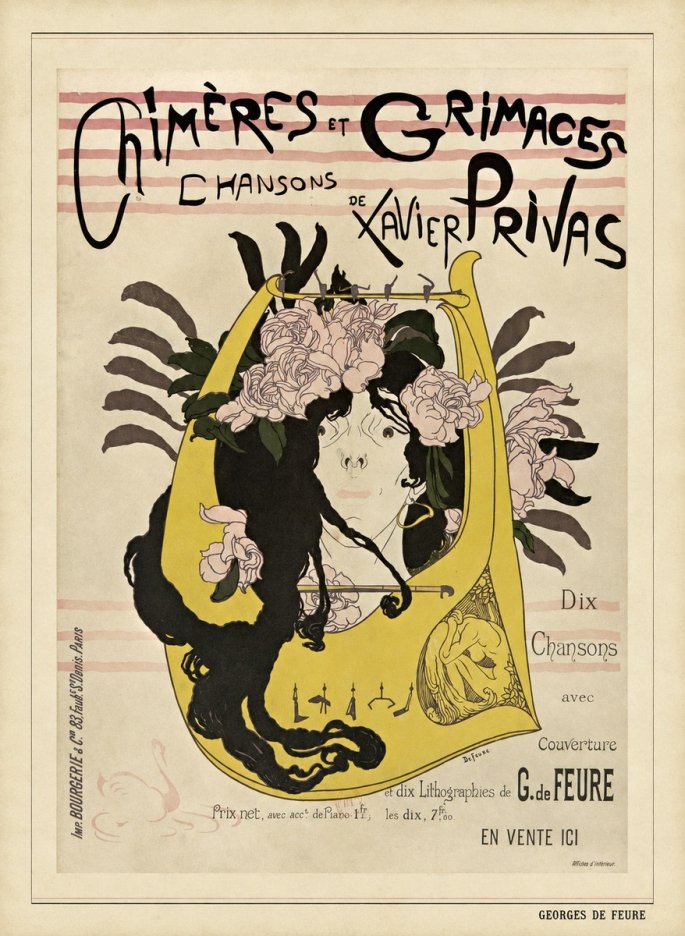 Georges de Feure Chimères Et Grimaces No5 - Poszter