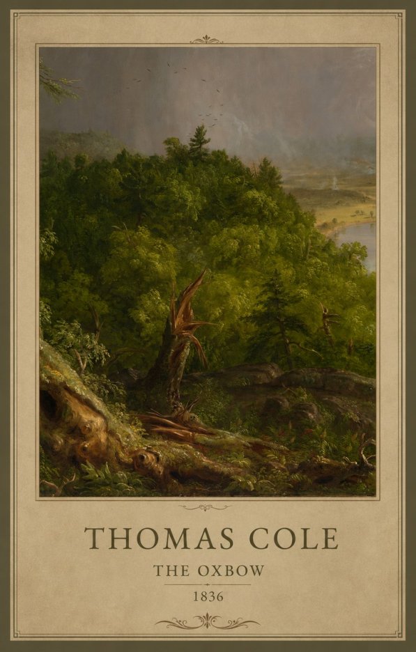 Thomas Cole View from Mount Holyoke, Northampton, Massachusetts, After a Thunderstorm—the Oxbow I No4 - Poszter