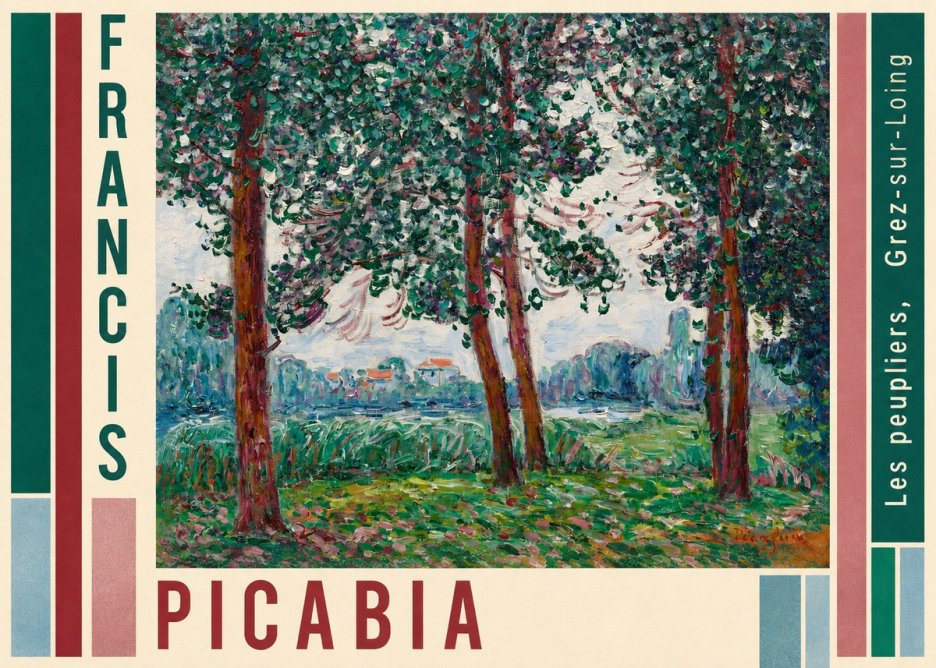 Francis Picabia Les Peupliers, Grez-sur-loing No3 - Poszter