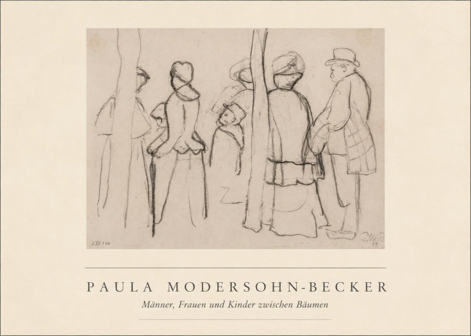 Paula Modersohn-Becker Männer, Frauen Und Kinder Zwischen Bäumen No4 - Poszter