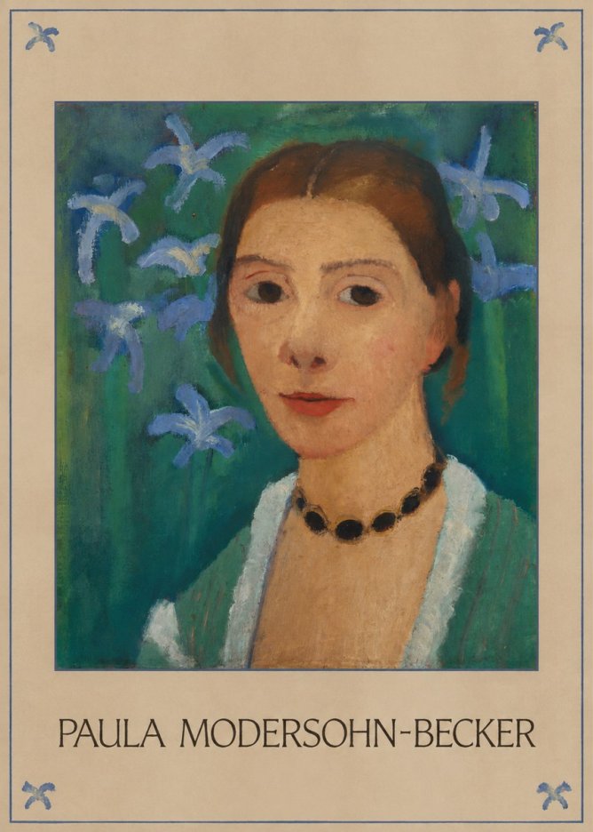 Paula Modersohn-Becker Self-portrait with Blue Flowers No1 - Poszter
