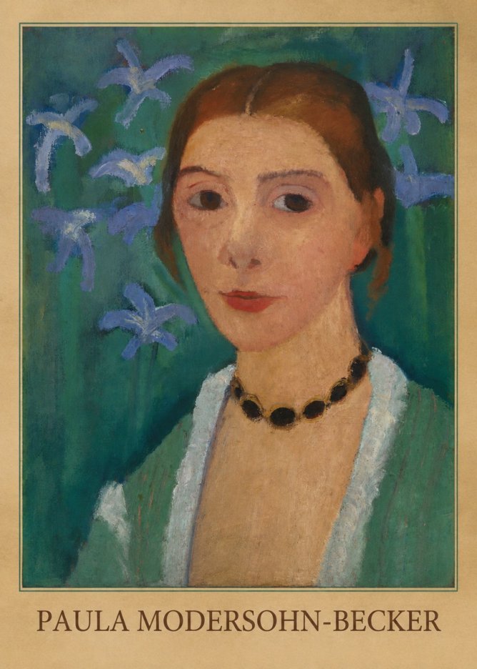 Paula Modersohn-Becker Self-portrait with Blue Flowers No4 - Poszter