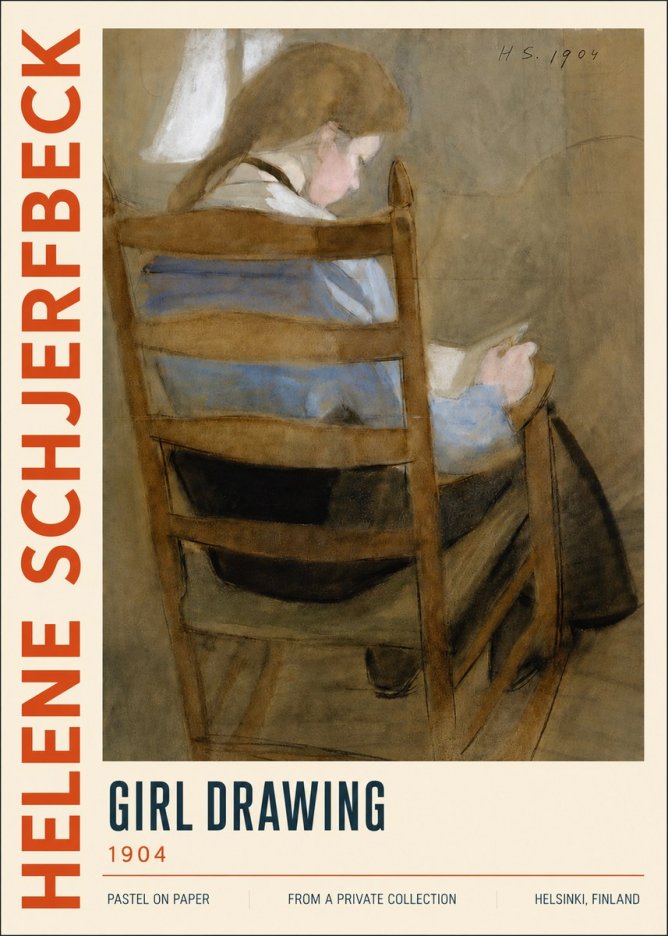 Helene Schjerfbeck Girl Drawing No5 - Poszter