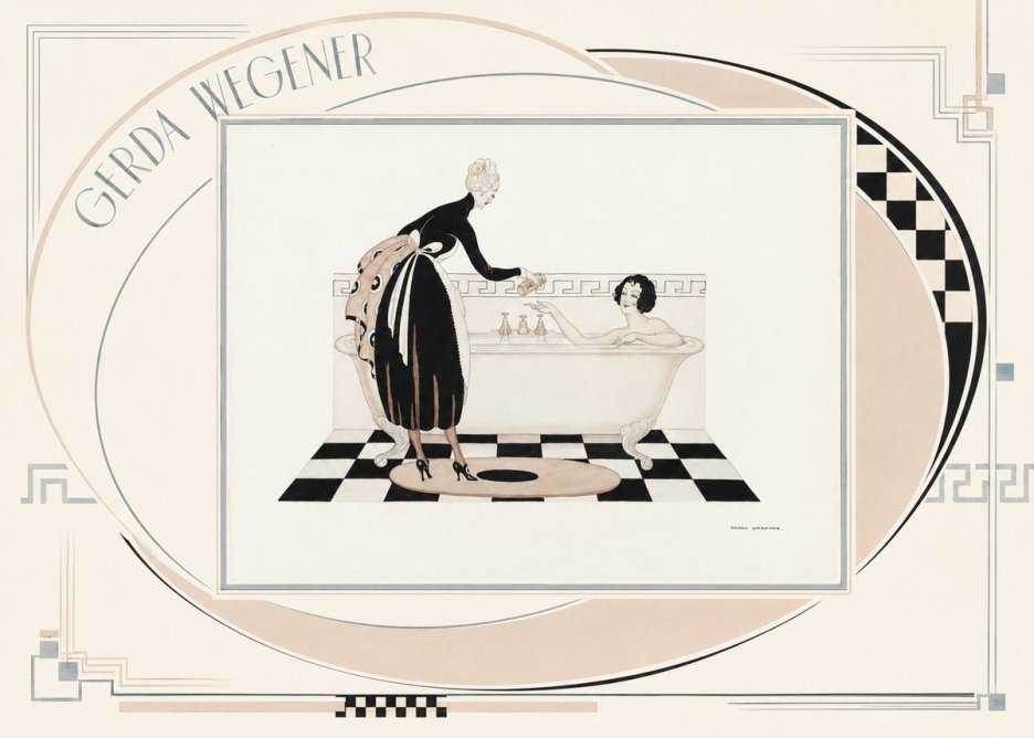 Gerda Wegener Woman in Bathtub No3 - Poszter