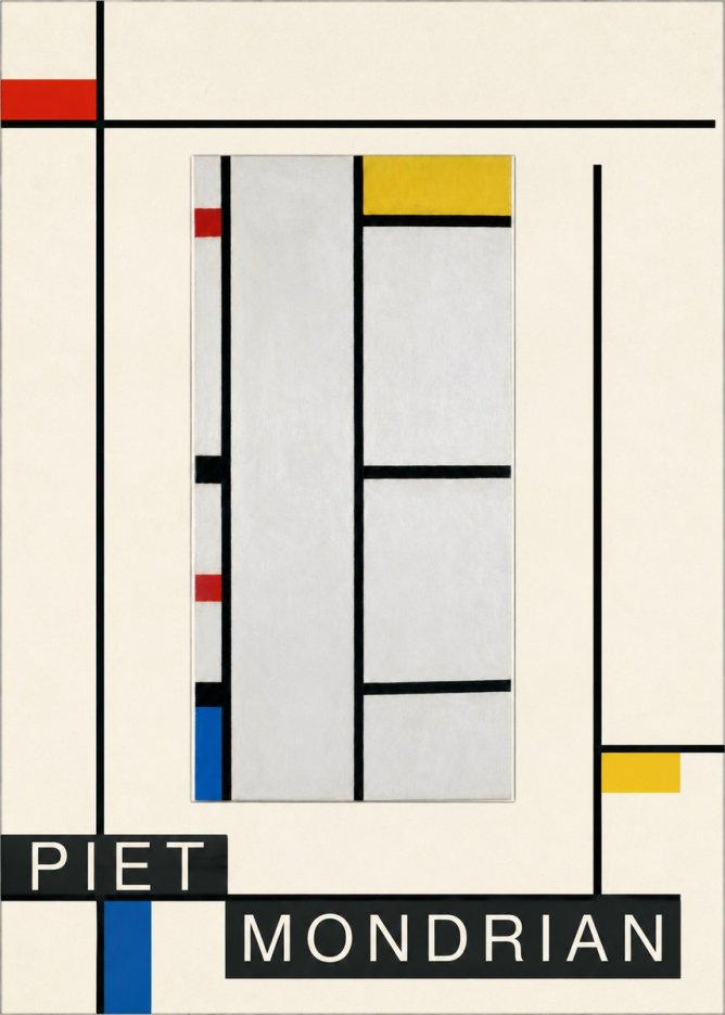 Piet Mondrian Composition with Red, Yellow, and Blue No4 - Poszter