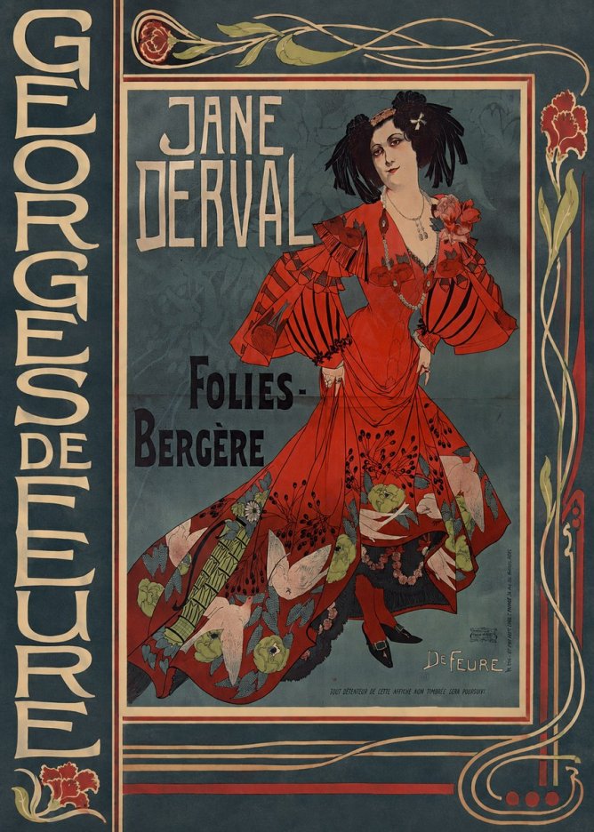 Georges de Feure Jane Derval - Folies-bergère I No3 - Poszter