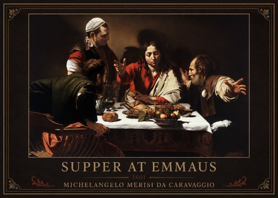Michelangelo Merisi da Caravaggio Supper at Emmaus No1 - Poszter