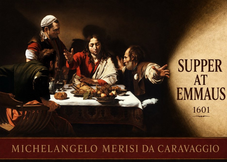Michelangelo Merisi da Caravaggio Supper at Emmaus No4 - Poszter