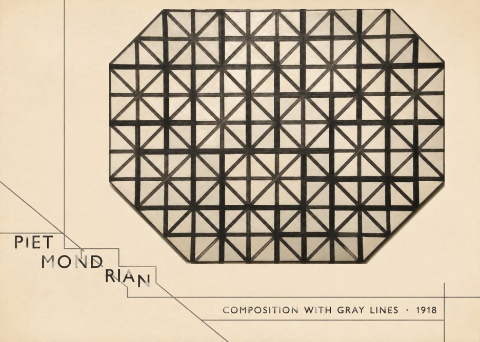 Piet Mondrian Composition with Gray Lines No3 - Poszter
