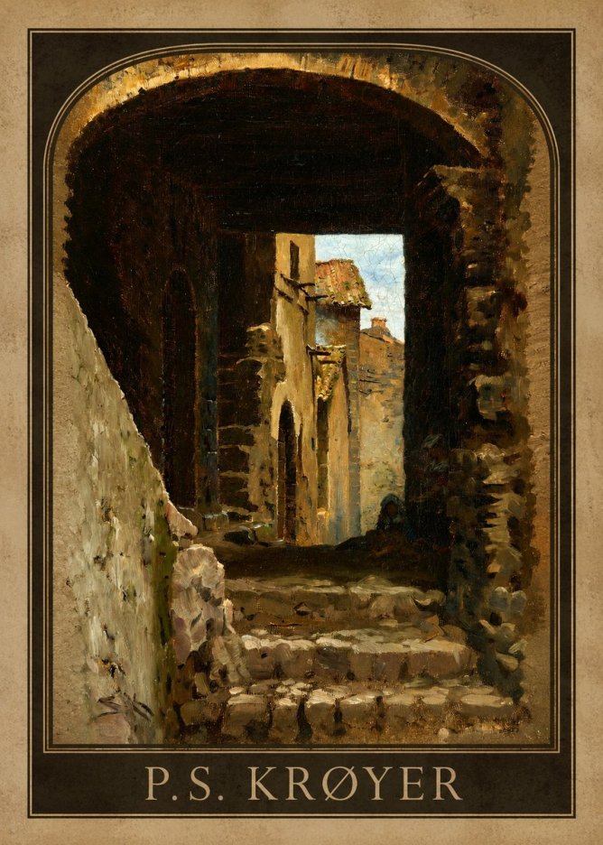 P.S. Krøyer Archway in an Italian Street No1 - Poszter
