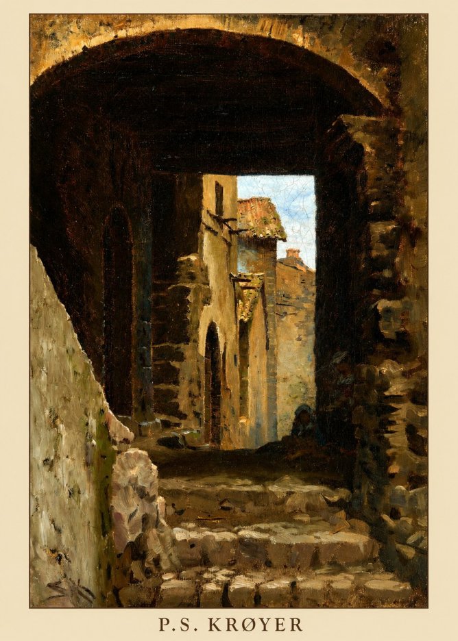 P.S. Krøyer Archway in an Italian Street No6 - Poszter