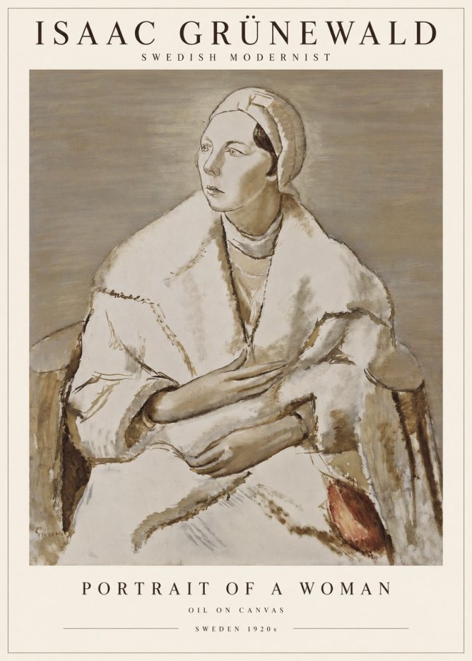 Isaac Grünewald Woman in a White Wrap No3 - Poszter