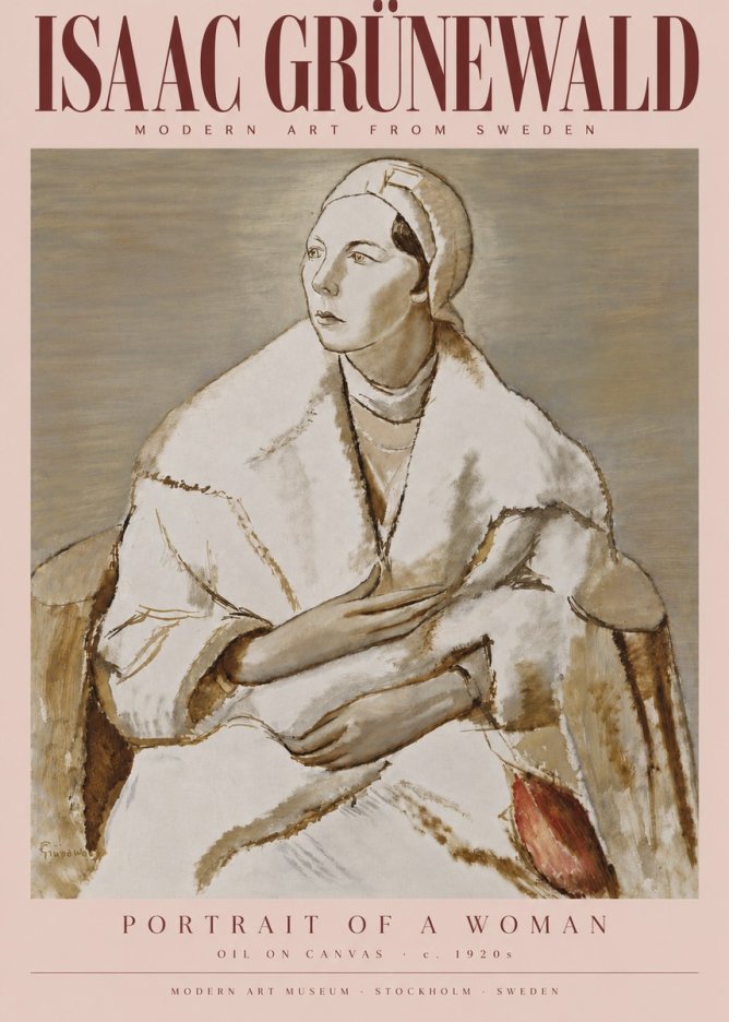 Isaac Grünewald Woman in a White Wrap No6 - Poszter