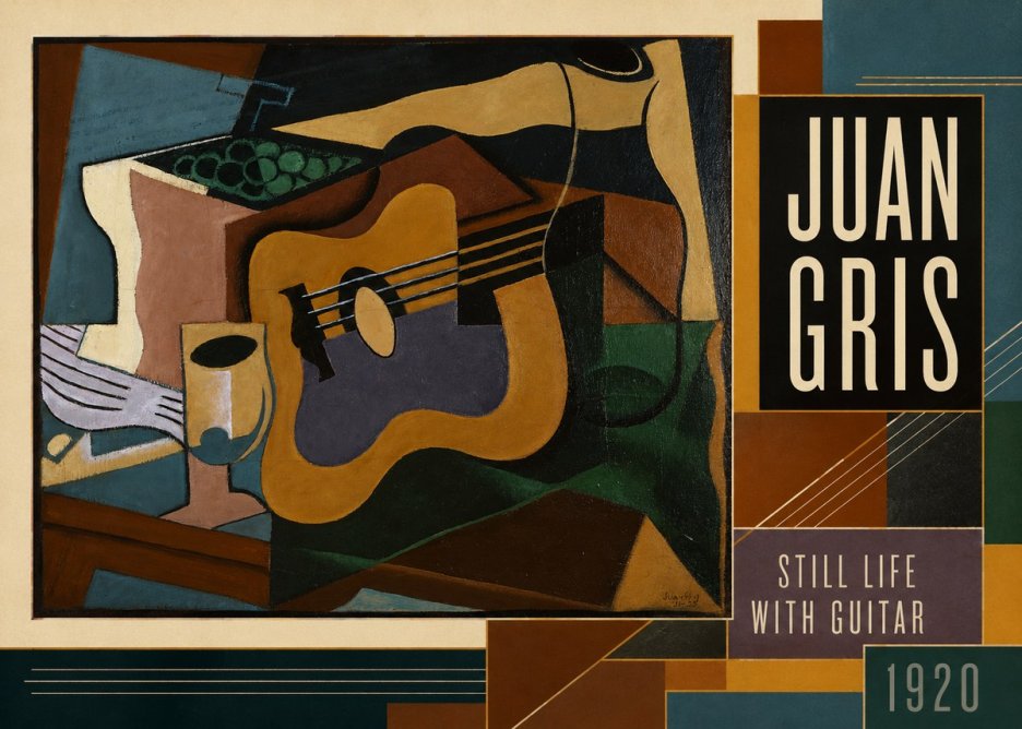 Juan Gris Still Life with Guitar No3 - Poszter