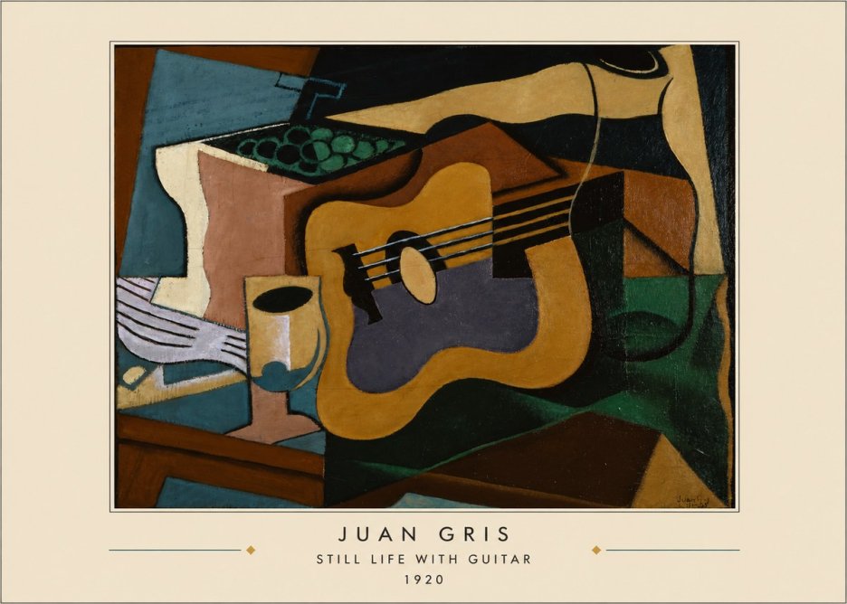 Juan Gris Still Life with Guitar No4 - Poszter