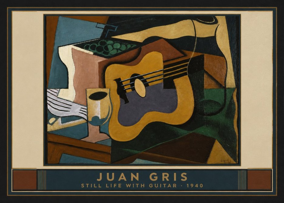 Juan Gris Still Life with Guitar No5 - Poszter