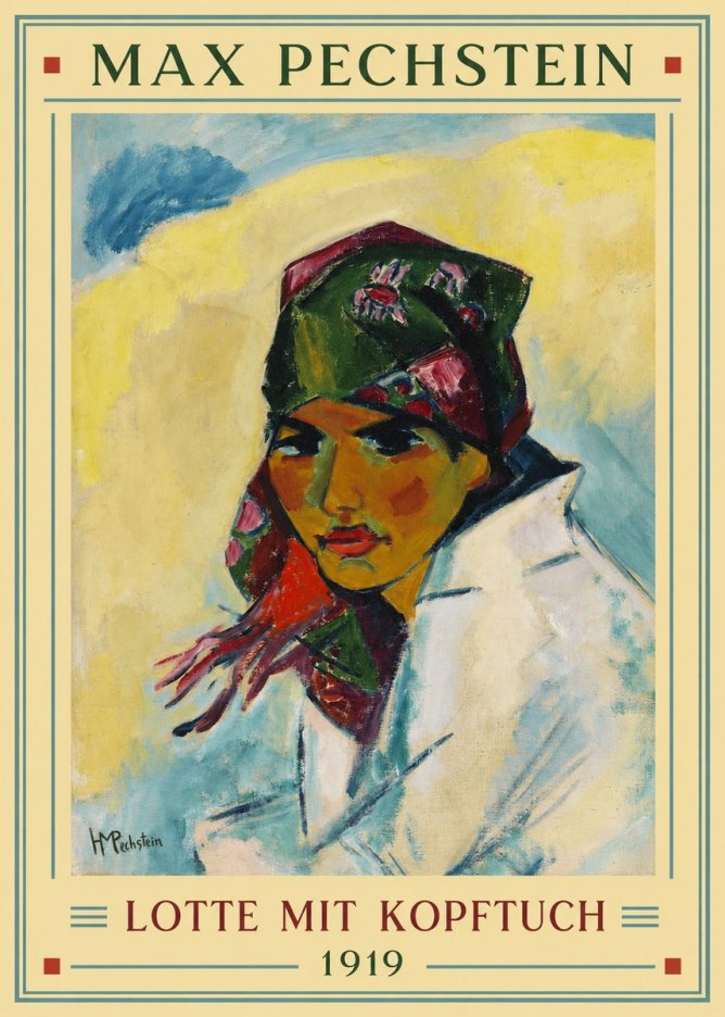 Max Pechstein Lotte Mit Kopftuch 1919 No2 - Poszter
