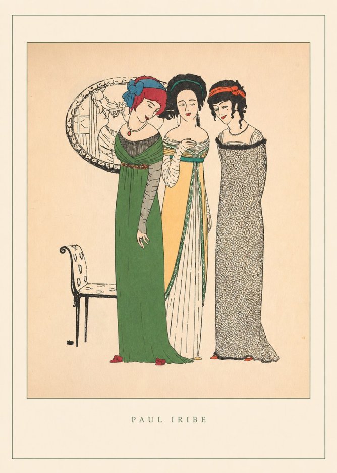 Paul Iribe Three Women in Fashion No4 - Poszter