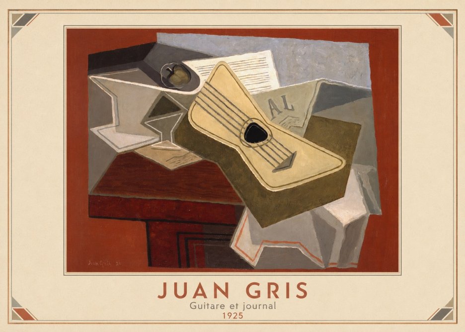 Juan Gris Guitare Et Journal No3 - Poszter