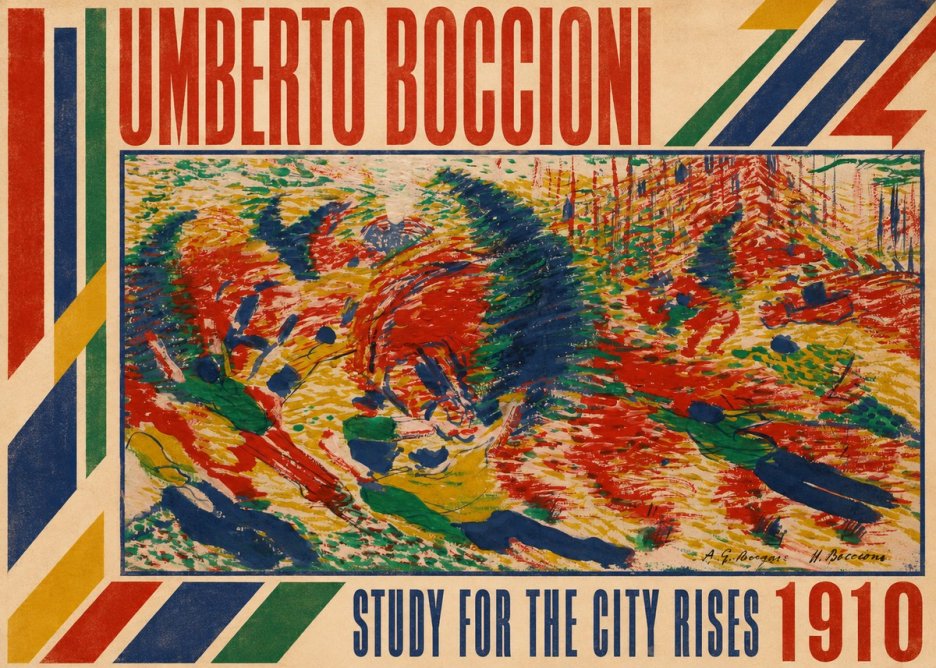 Umberto Boccioni Study for the City Rises No3 - Poszter