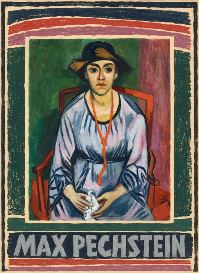 Max Pechstein Seated Woman with Hat No3 - Poszter