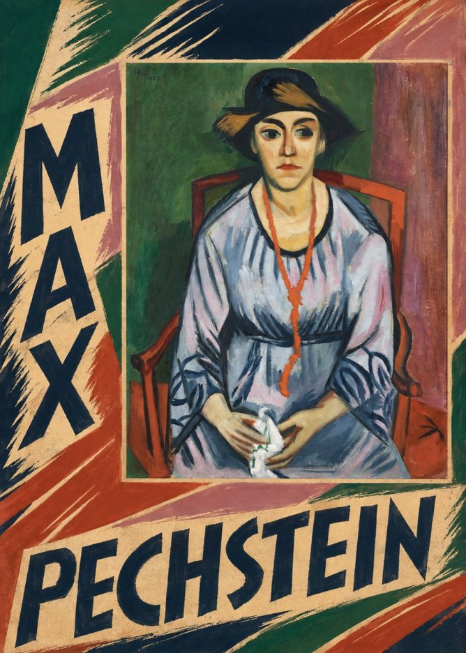 Max Pechstein Seated Woman with Hat No6 - Poszter