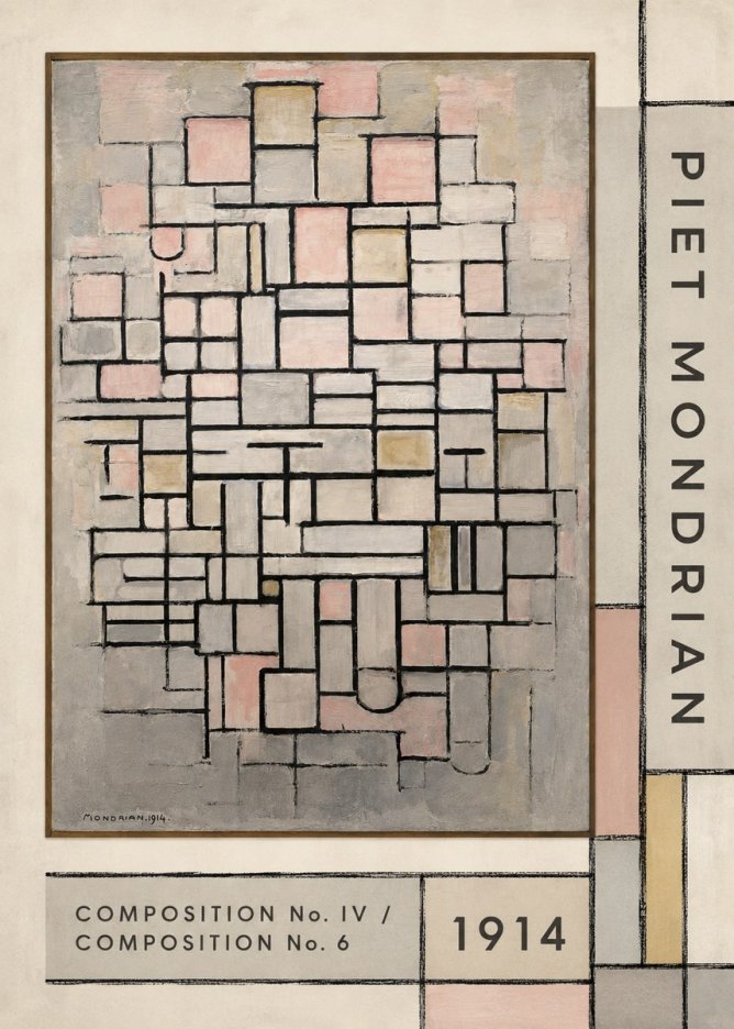 Piet Mondrian Composition No. Iv / Composition No. 6 No2 - Poszter