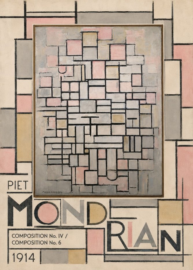 Piet Mondrian Composition No. Iv / Composition No. 6 No4 - Poszter