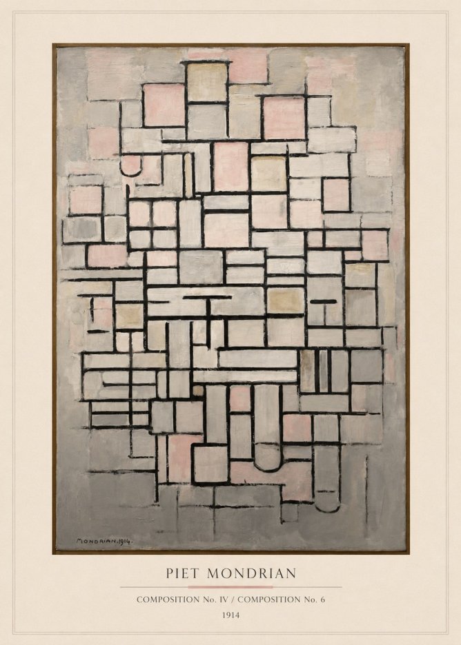 Piet Mondrian Composition No. Iv / Composition No. 6 No5 - Poszter