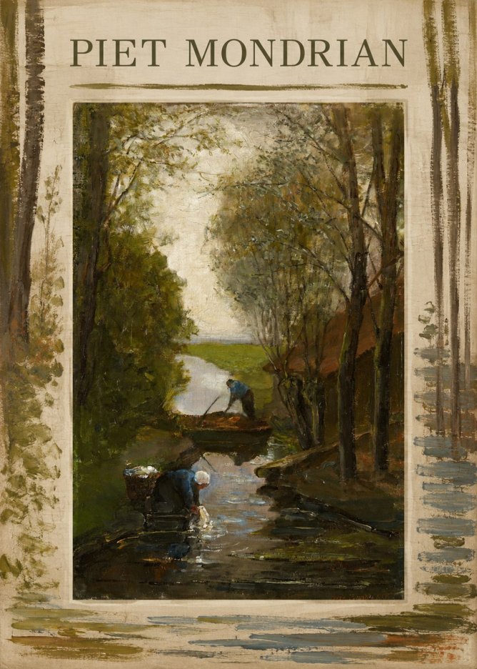 Piet Mondrian Washday on the Canal No2 - Poszter