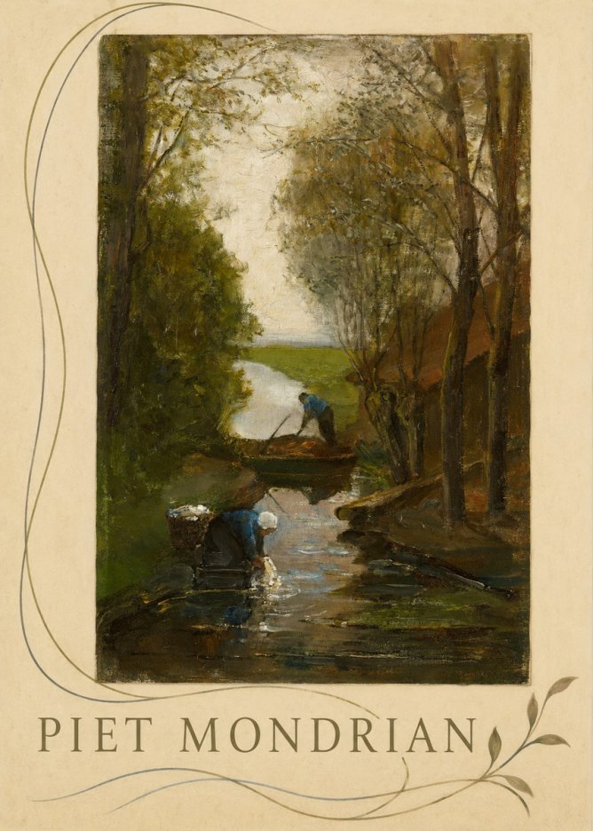 Piet Mondrian Washday on the Canal No6 - Poszter