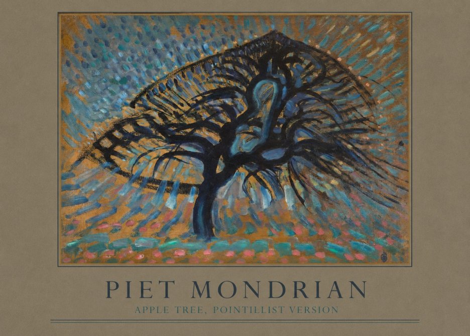 Piet Mondrian Apple Tree, Pointillist Version No2 - Poszter