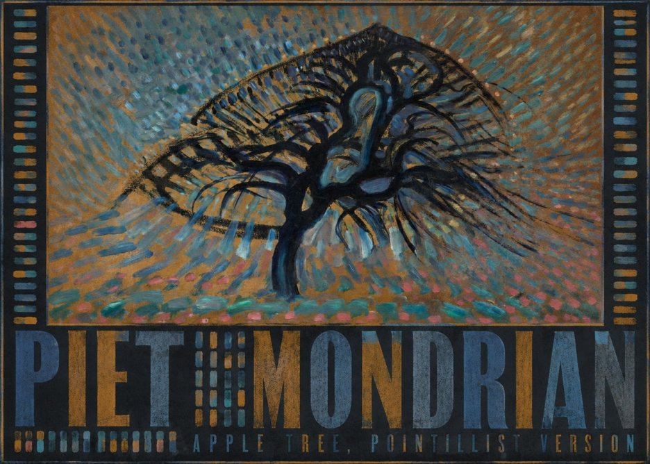 Piet Mondrian Apple Tree, Pointillist Version No5 - Poszter