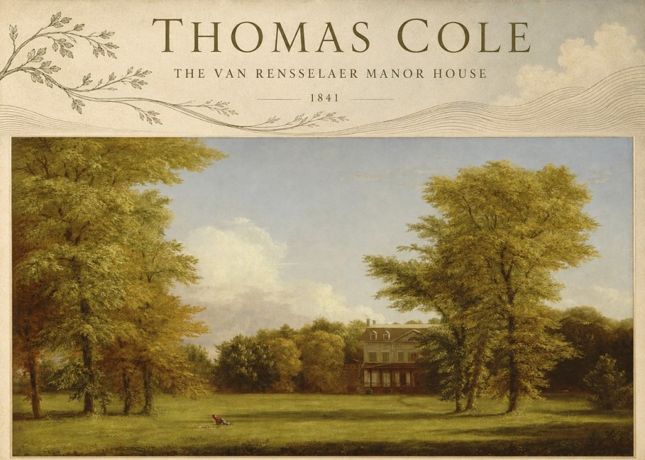 Thomas Cole The Van Rensselaer Manor House - 1841 No3 - Poszter