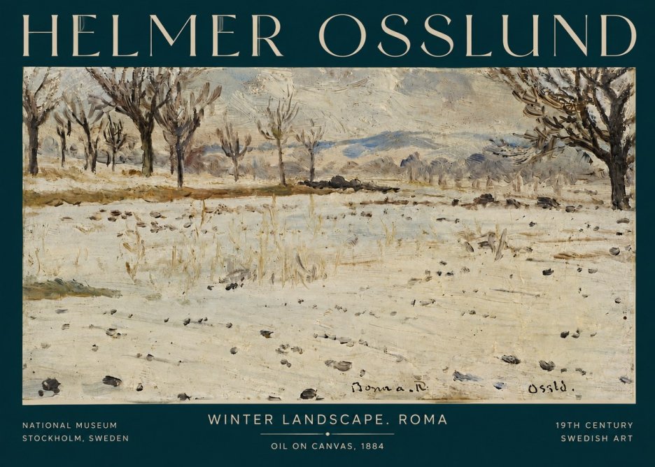 Helmer Osslund Winter Landscape. Roma No3 - Poszter
