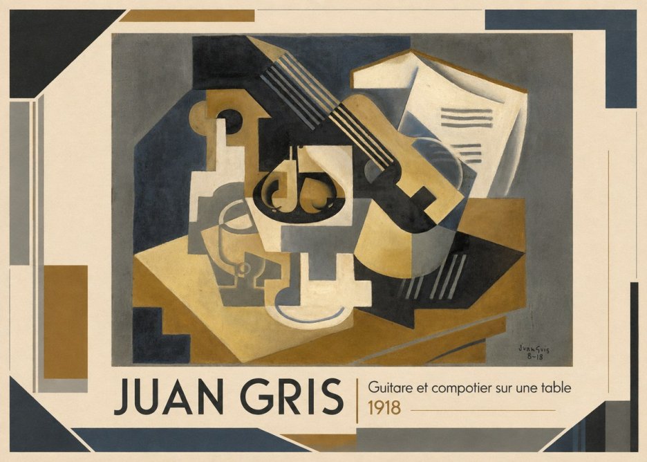 Juan Gris Guitare Et Compotier Sur Une Table No1 - Poszter
